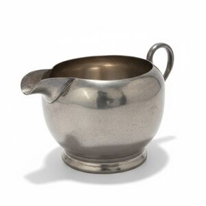 VINTAGE SILVER Silver Creamer with Handle genuine pewter pitcher for milk, sauce
